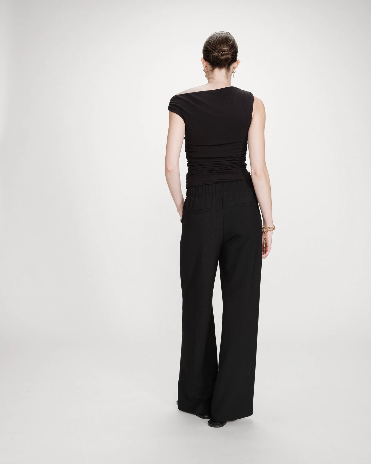 Tailored Wide Leg Trousers - Oatmeal or Black