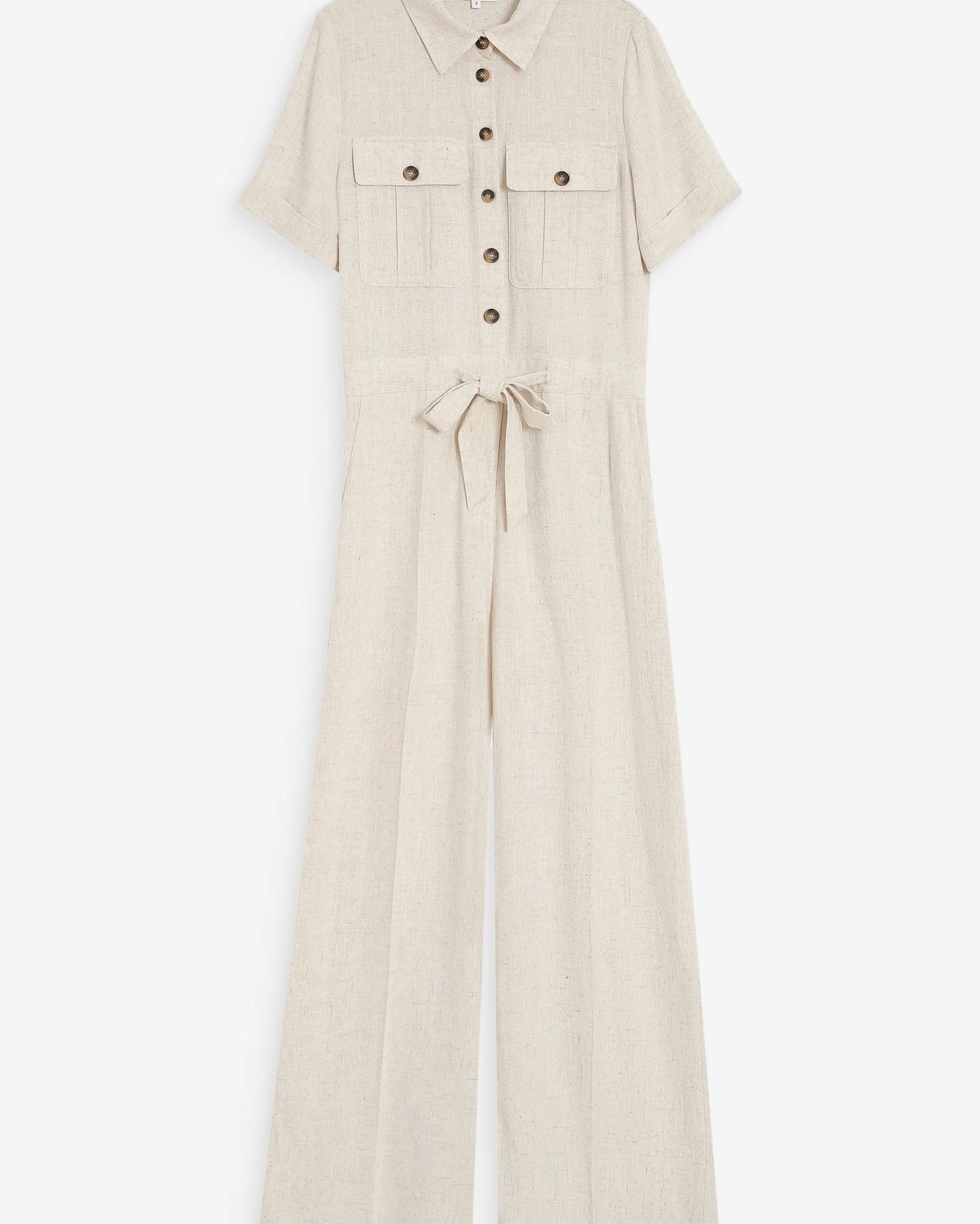 Oatmeal Wide Leg Jumpsuit - Oatmeal
