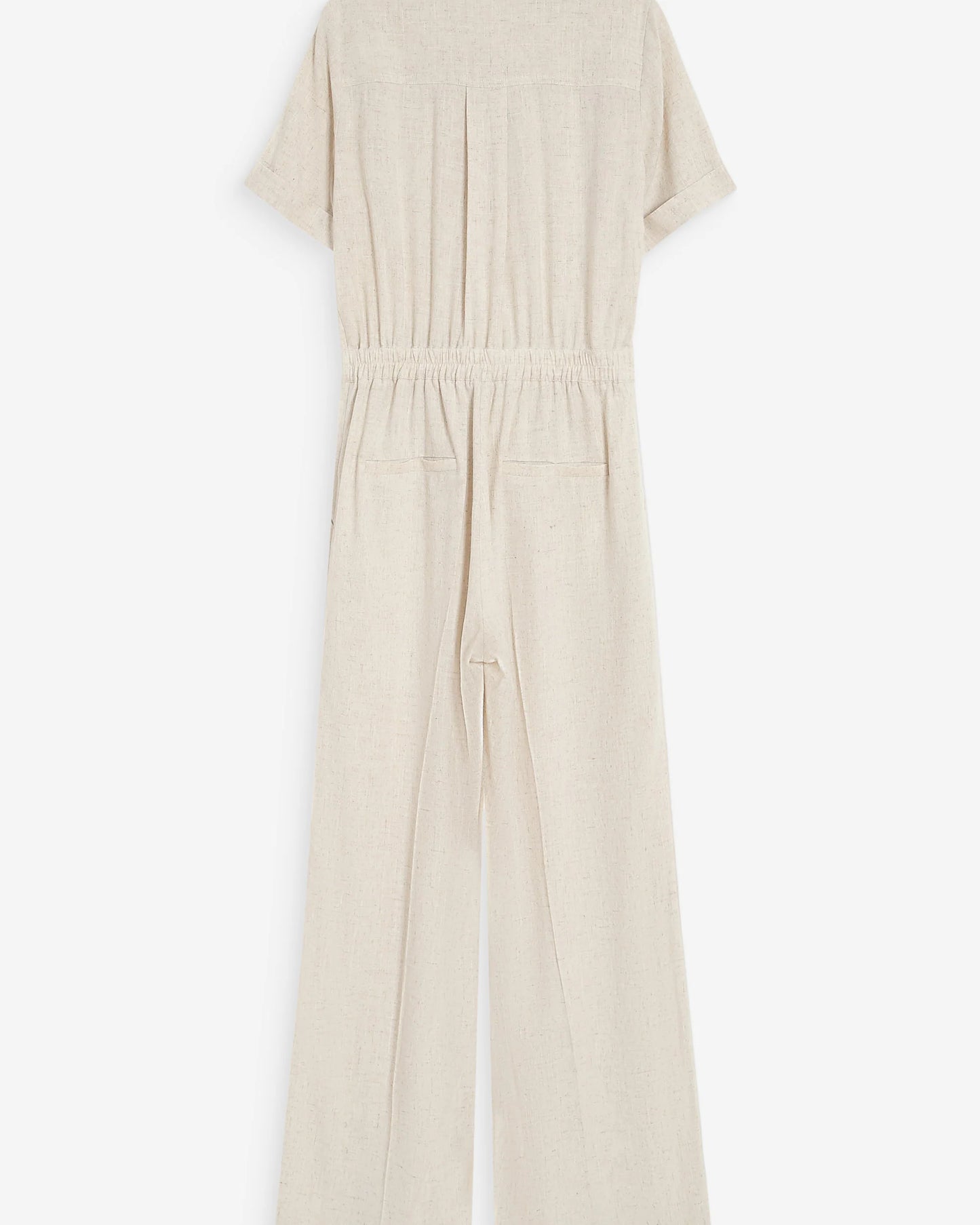 Oatmeal Wide Leg Jumpsuit - Oatmeal