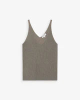 Metallic Knitted V-Neck Vest Top - Rose Gold or Khaki