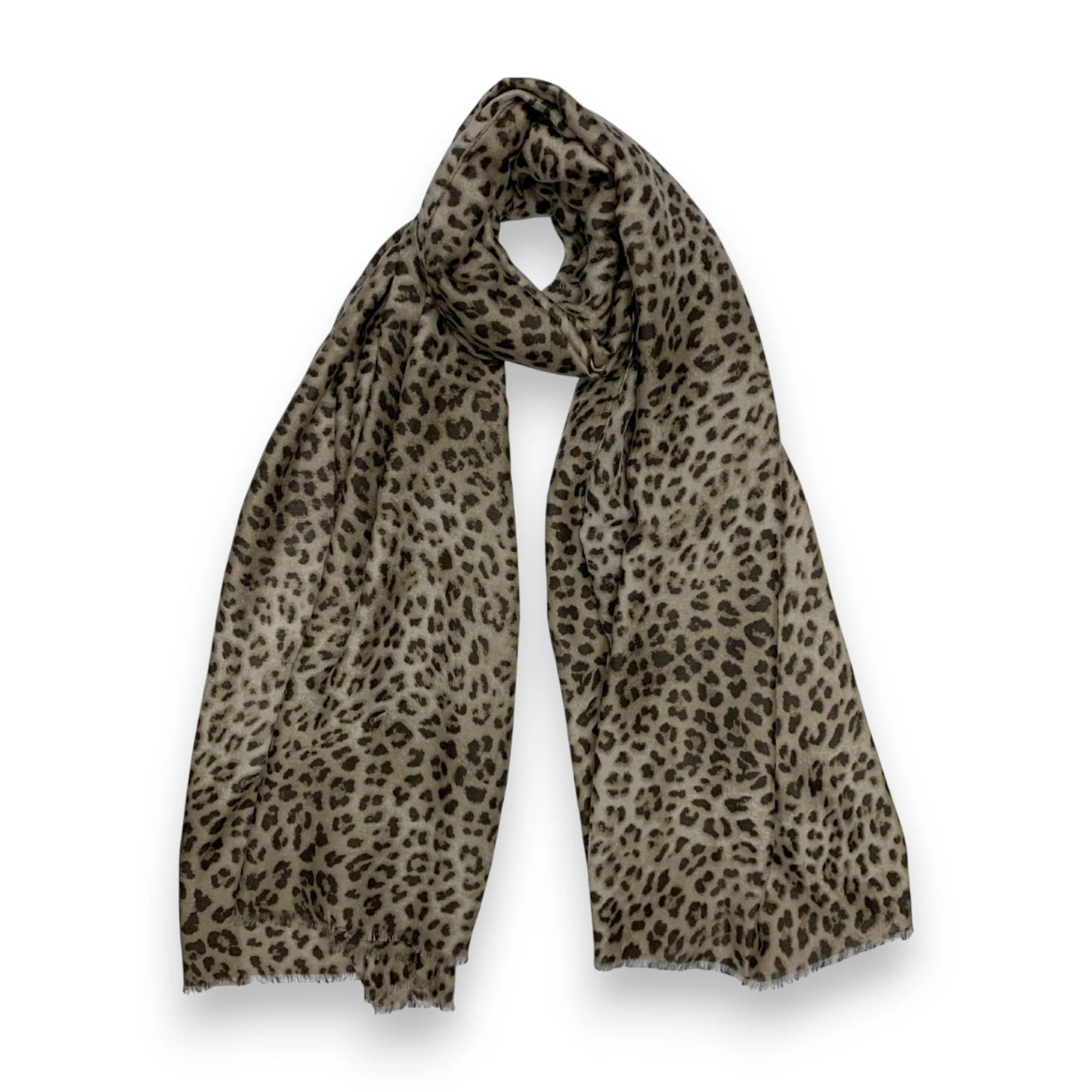 Cheetah Print Cotton Blend Scarf