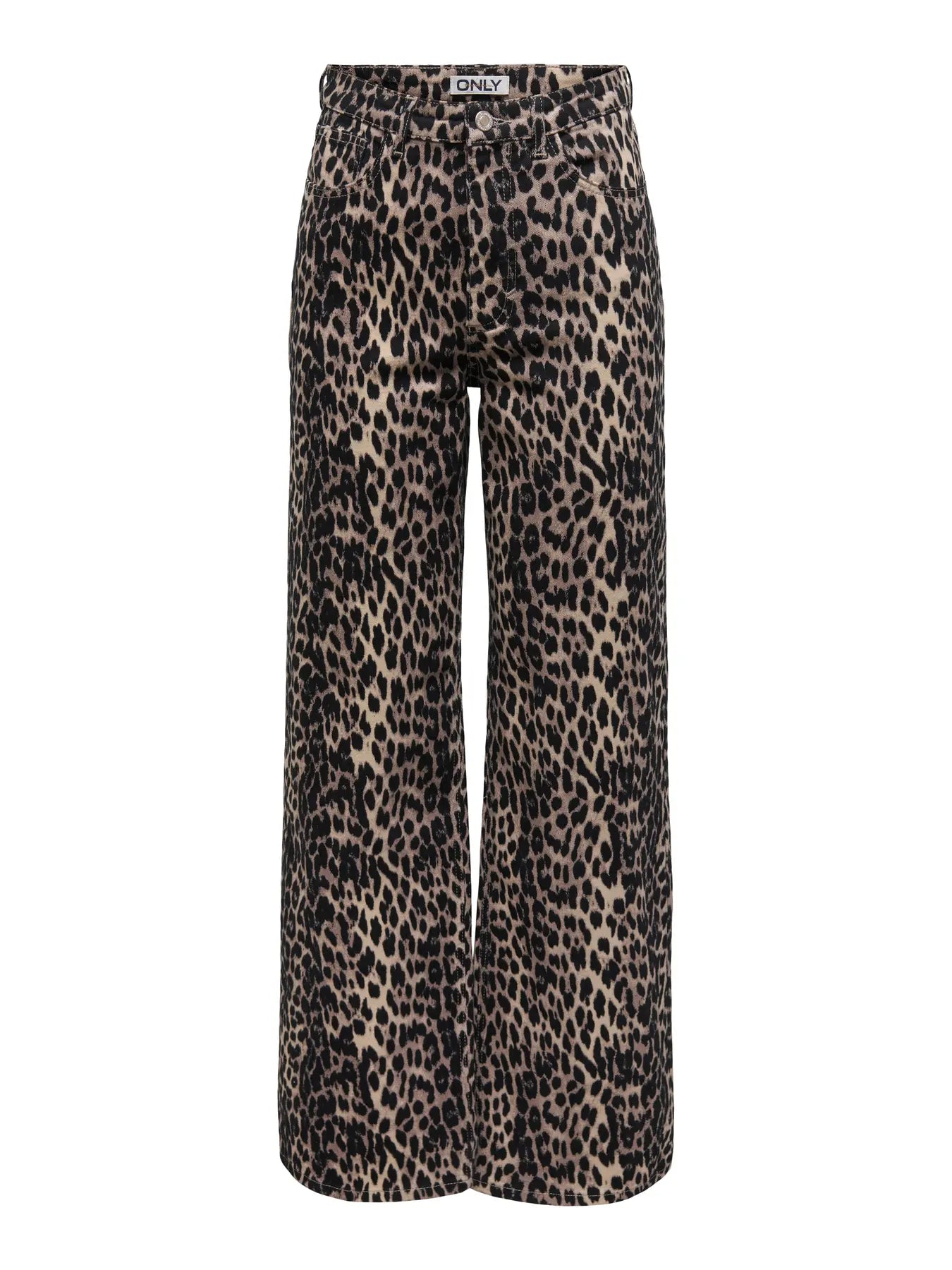 Leopard Print High Waisted Wide Jean