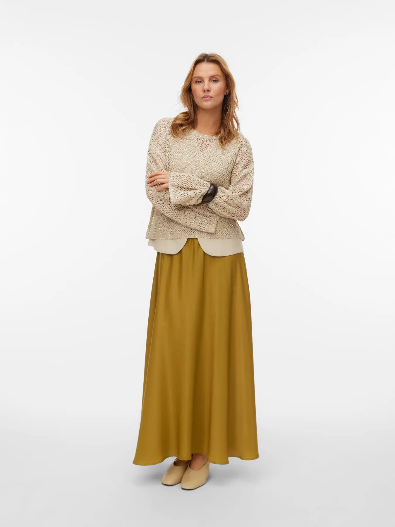 Open Weave Jumper - Natural or Green