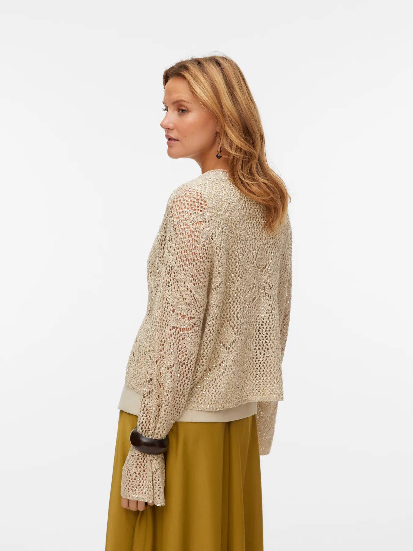 Open Weave Jumper - Natural or Green