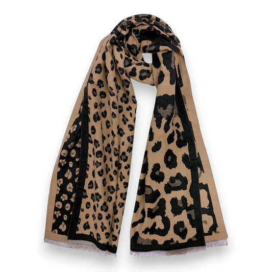 Leopard Print Cashmere Blend Winter Scarf - Various Colours