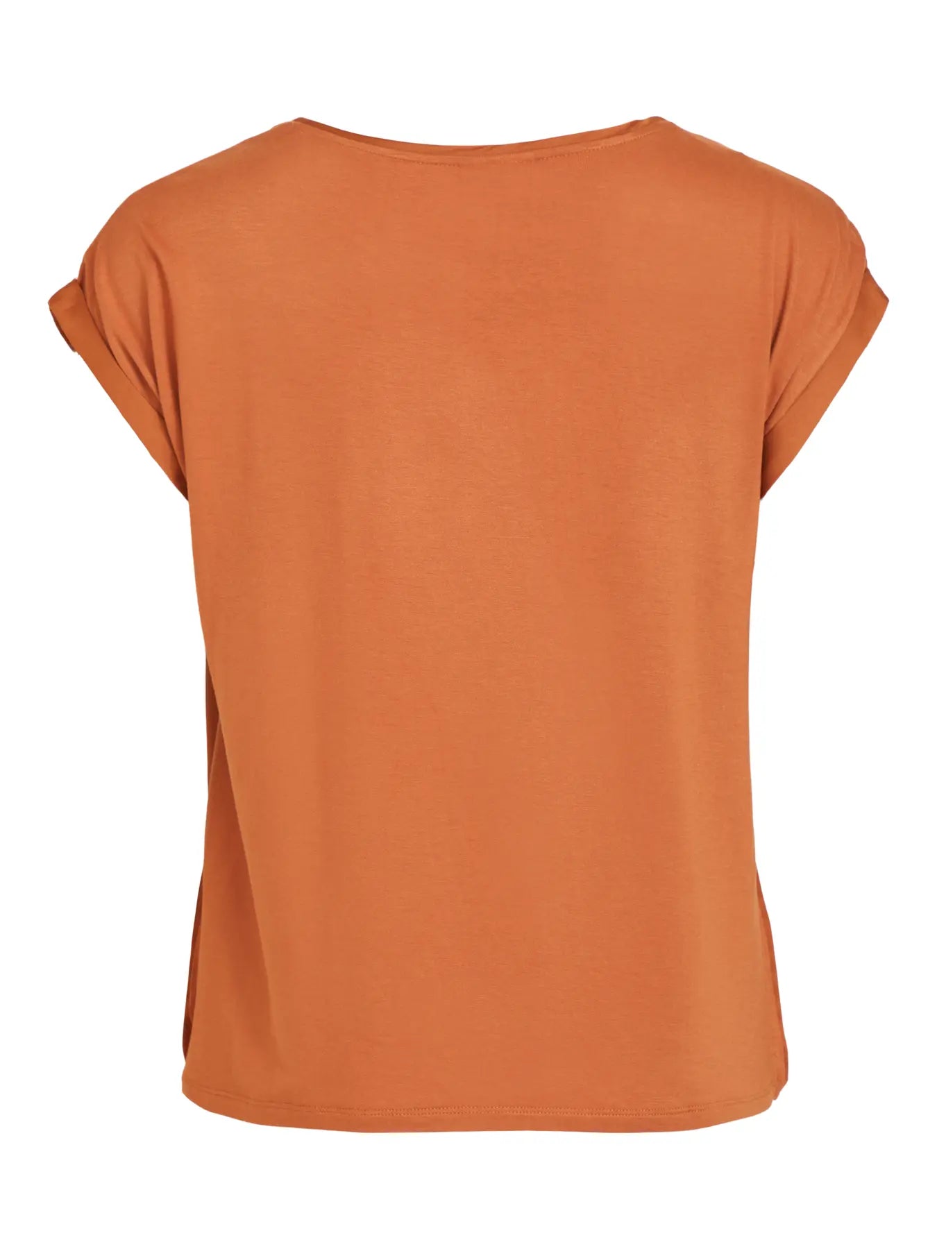 Satin Short Sleeve Top - Rust