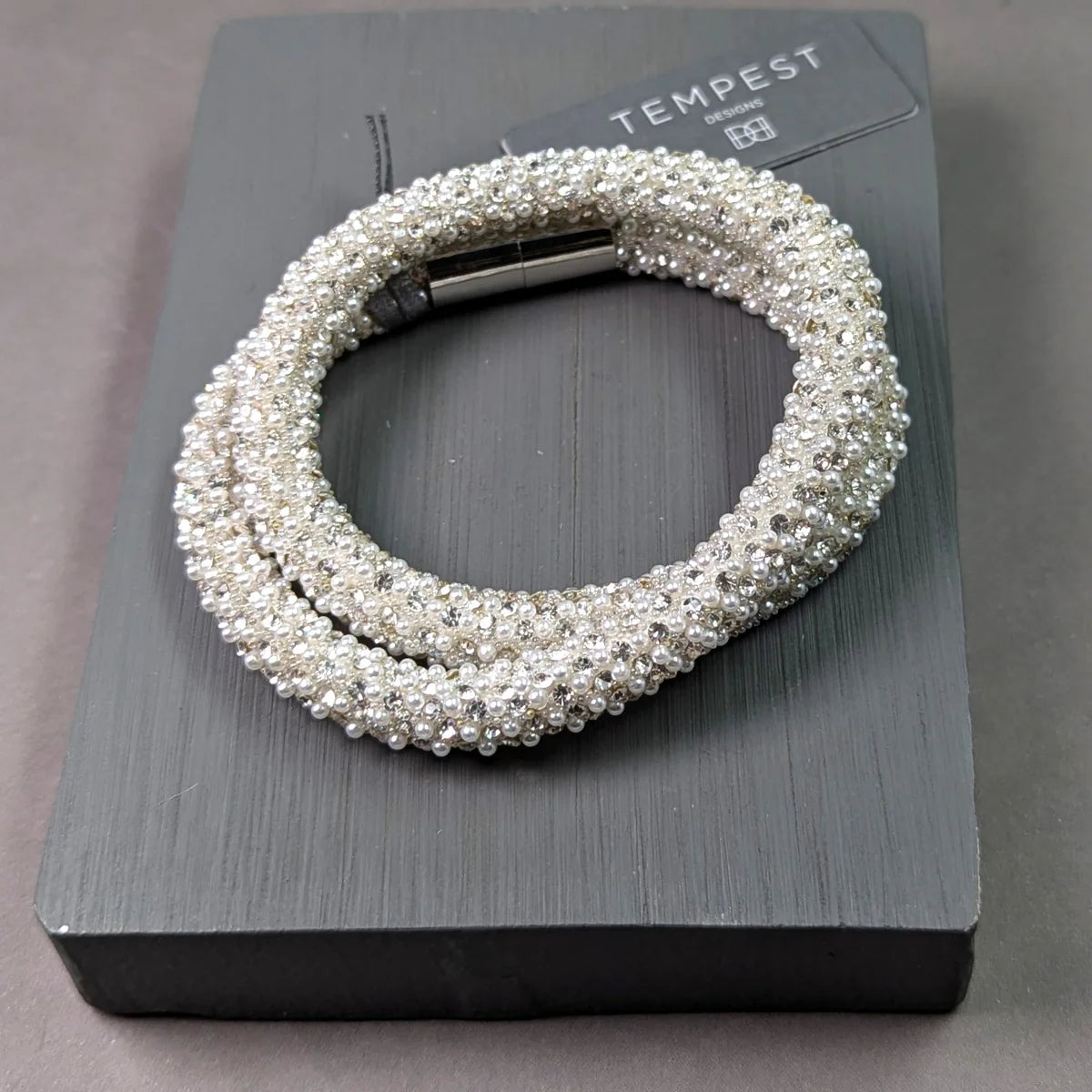 Mini pearl and crystal rope Multi Wear Bracelet And Necklace - Ivory