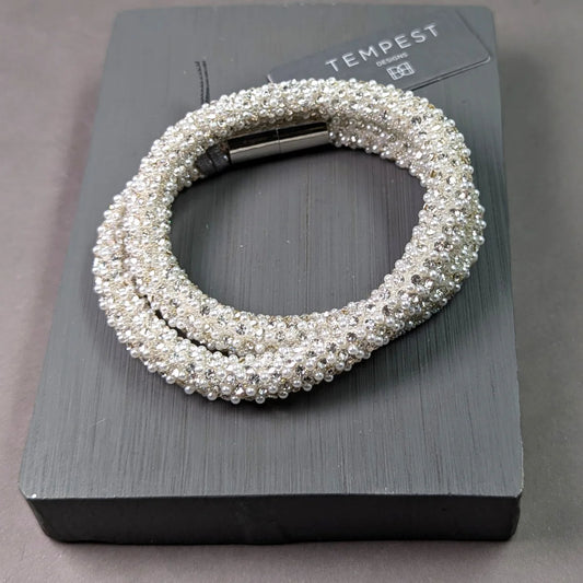 Mini pearl and crystal rope Multi Wear Bracelet And Necklace - Ivory