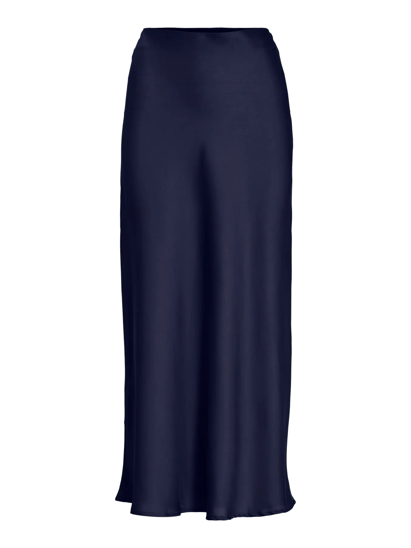 Satin Midi Skirt - Navy