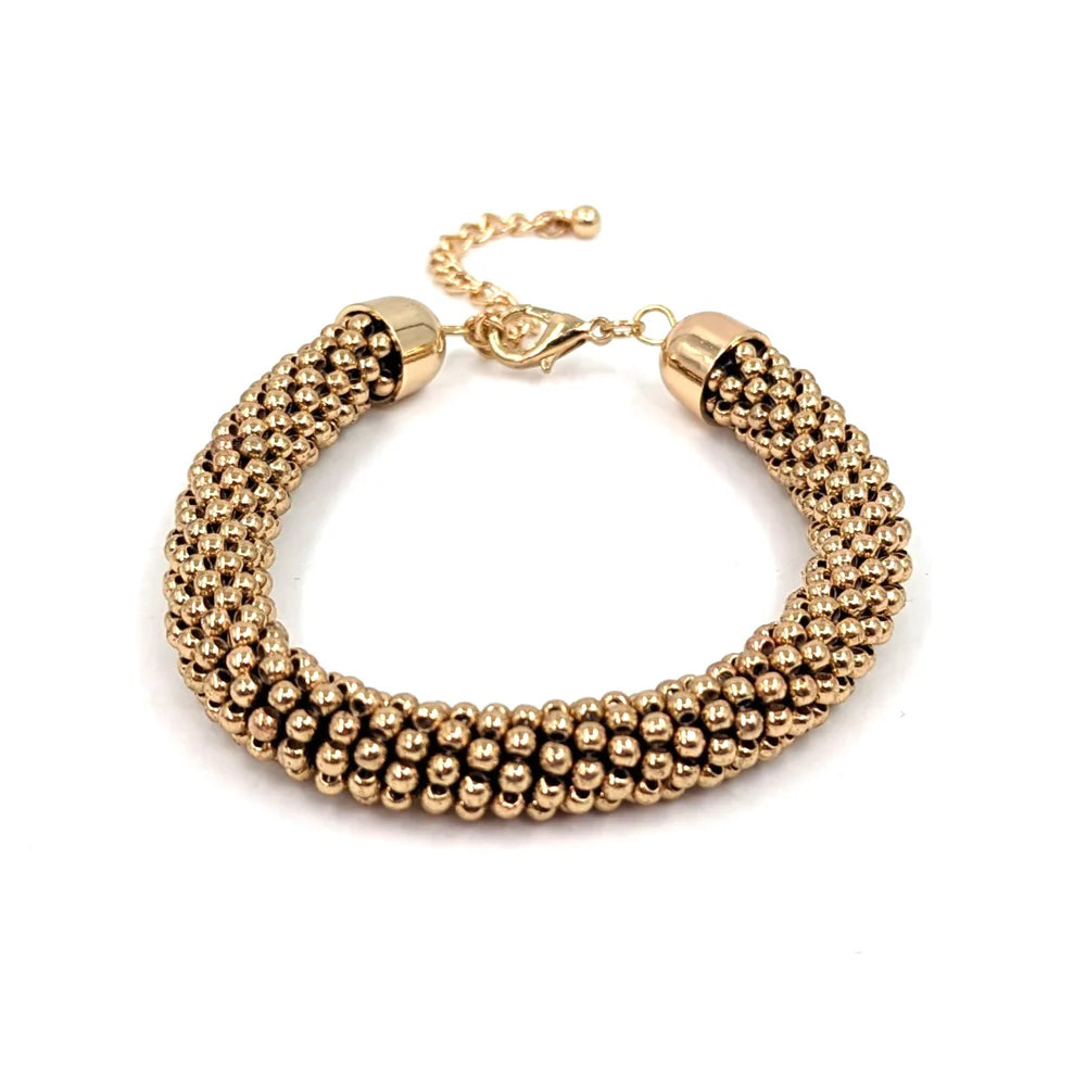 Simple Beaded Bracelet - Gold