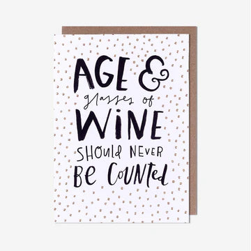 Greeting Card - Age & Glasses Of Wine