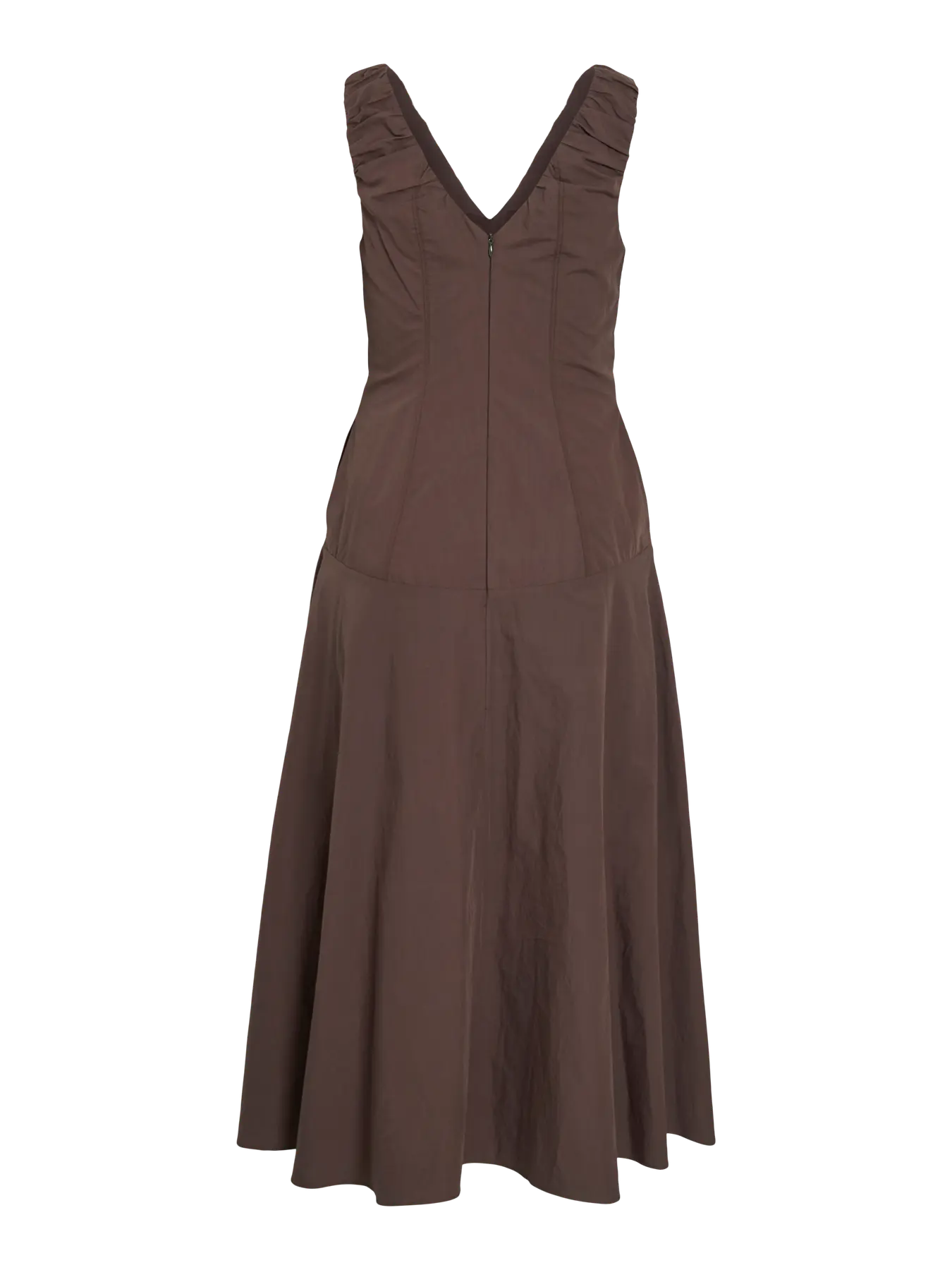 Chocolate V Neck Sleeveless Maxi Dress