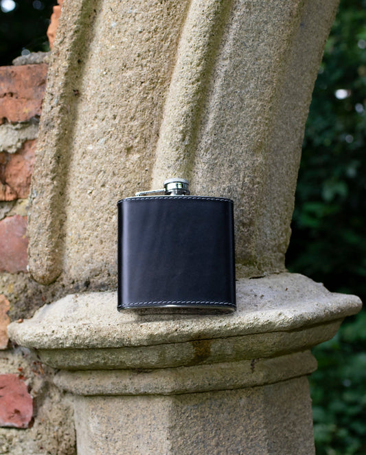 Men's Leather Hip Flask - Black or Brown