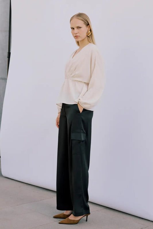 Satin Cargo Trousers