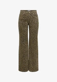 Animal Leopard Print Denim Jeans - Chocolate, Brown or Oatmeal