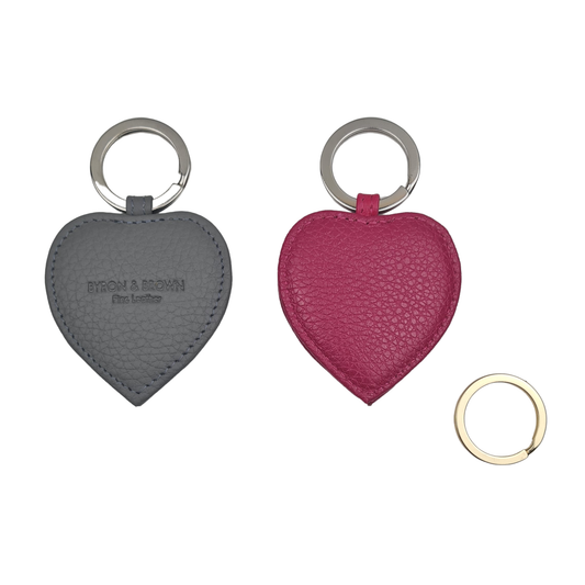 Genuine Textured Nappa Leather Heart Key Ring