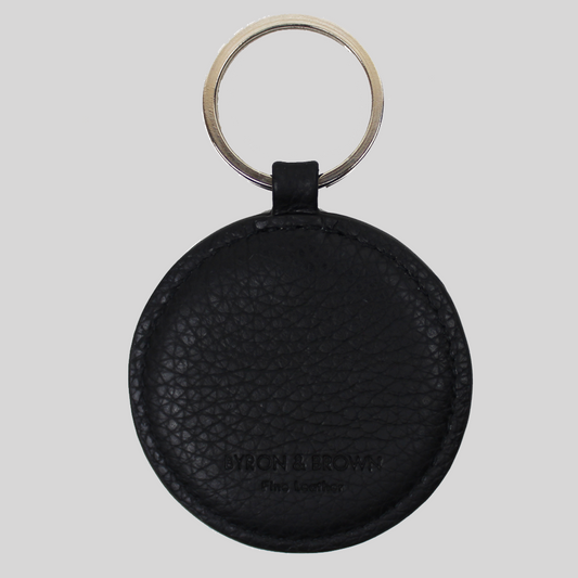 Genuine Textured Nappa Leather Round Key Ring