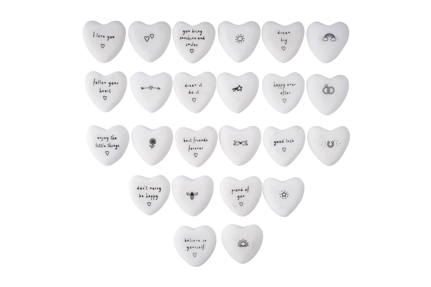 Send With Love 48 Assorted Sentiment Heart Stones