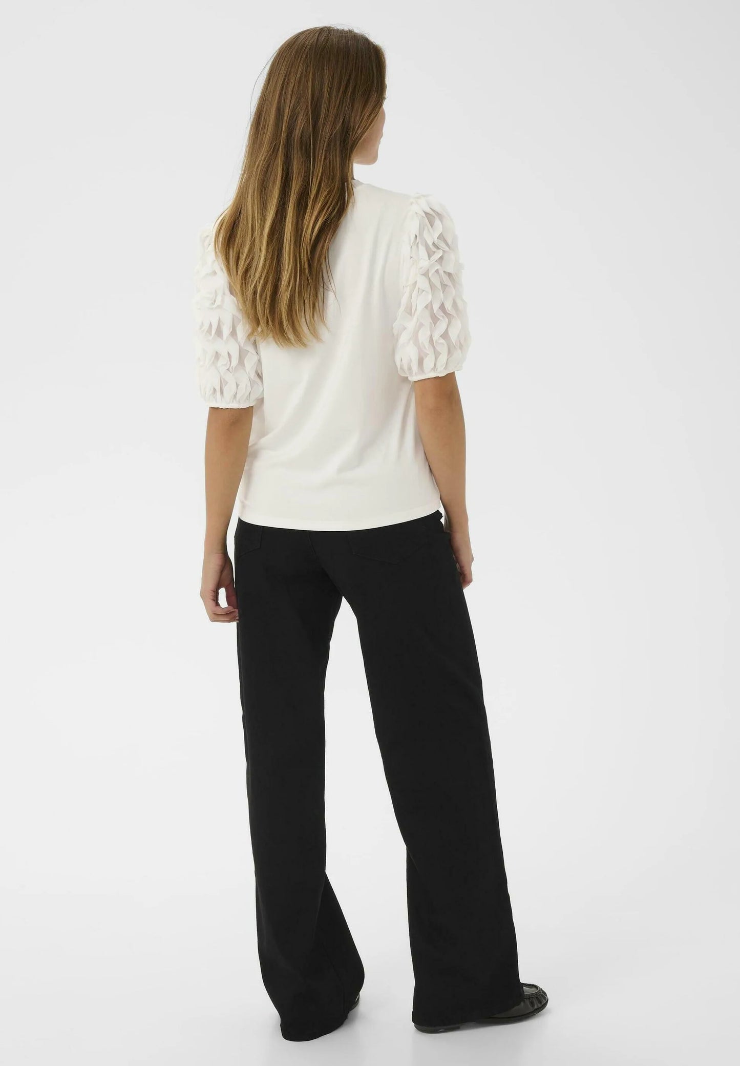 Black or White Puff Sleeve T Shirt