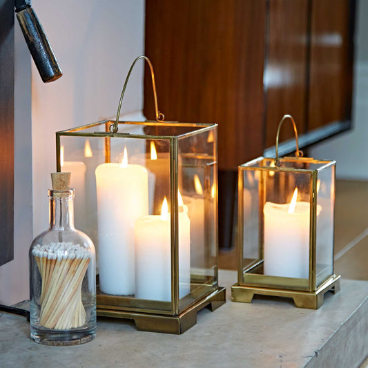 Handmade Antique Brass Candle Lantern - Large or Small