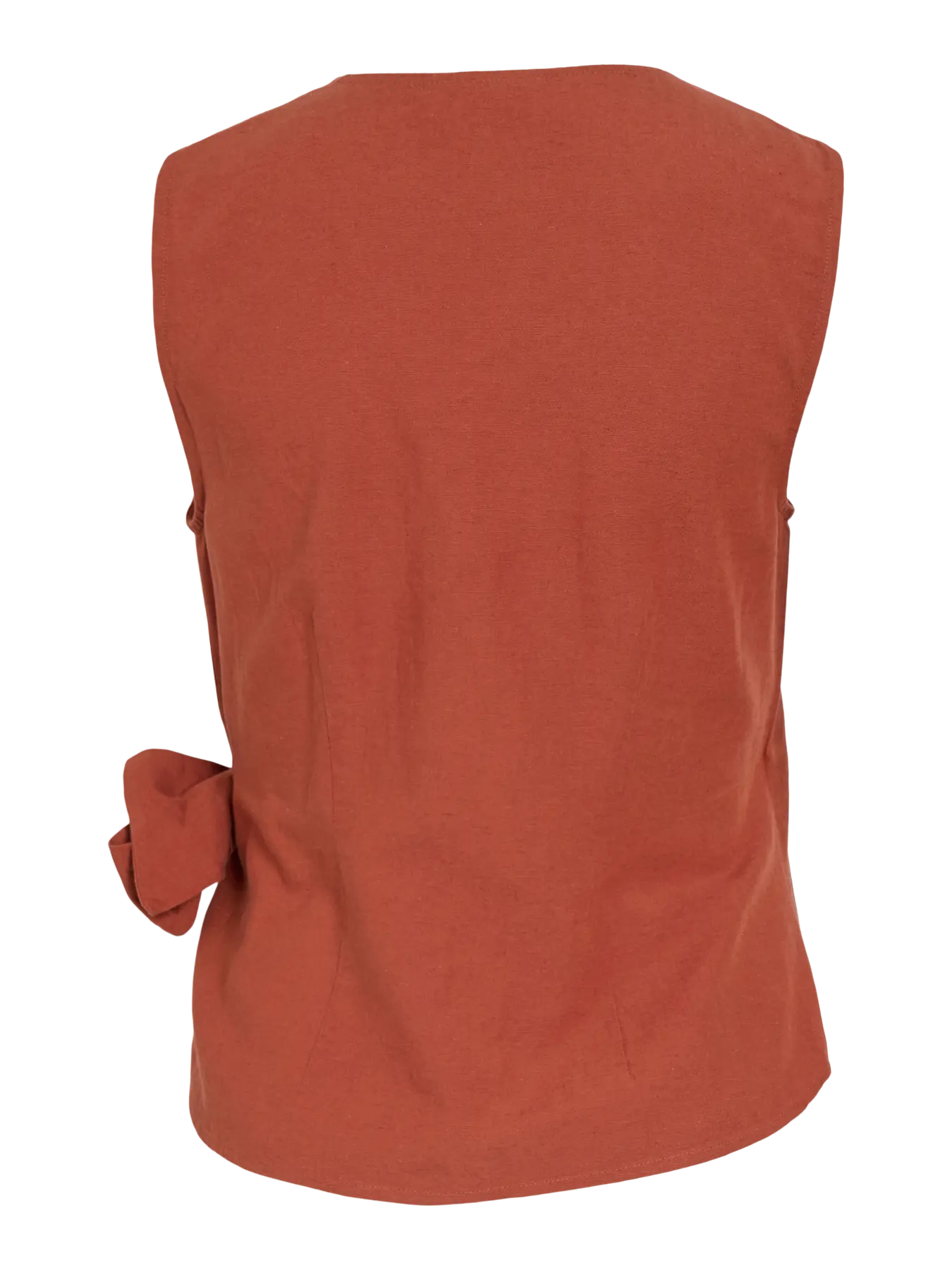 Sleeveless Linen Mix Wrap Over Top - Various Colours