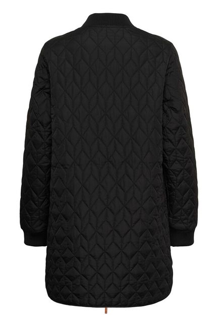Kaffe Quilted Long Jacket - Black or Feather Grey