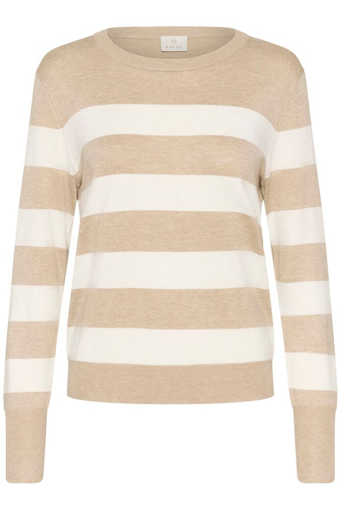 Striped Knitted Pullover - Camel & Ivory