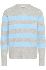Striped Pullover Sweater - Light Grey / Blue & Feather Grey / Pink