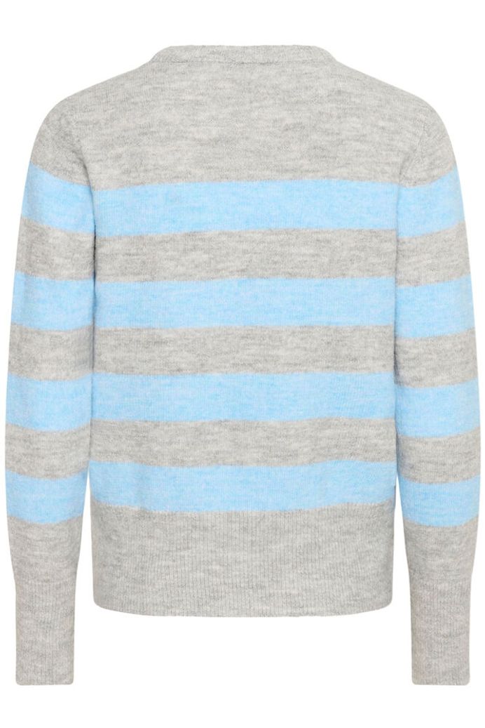 Striped Pullover Sweater - Light Grey / Blue & Feather Grey / Pink