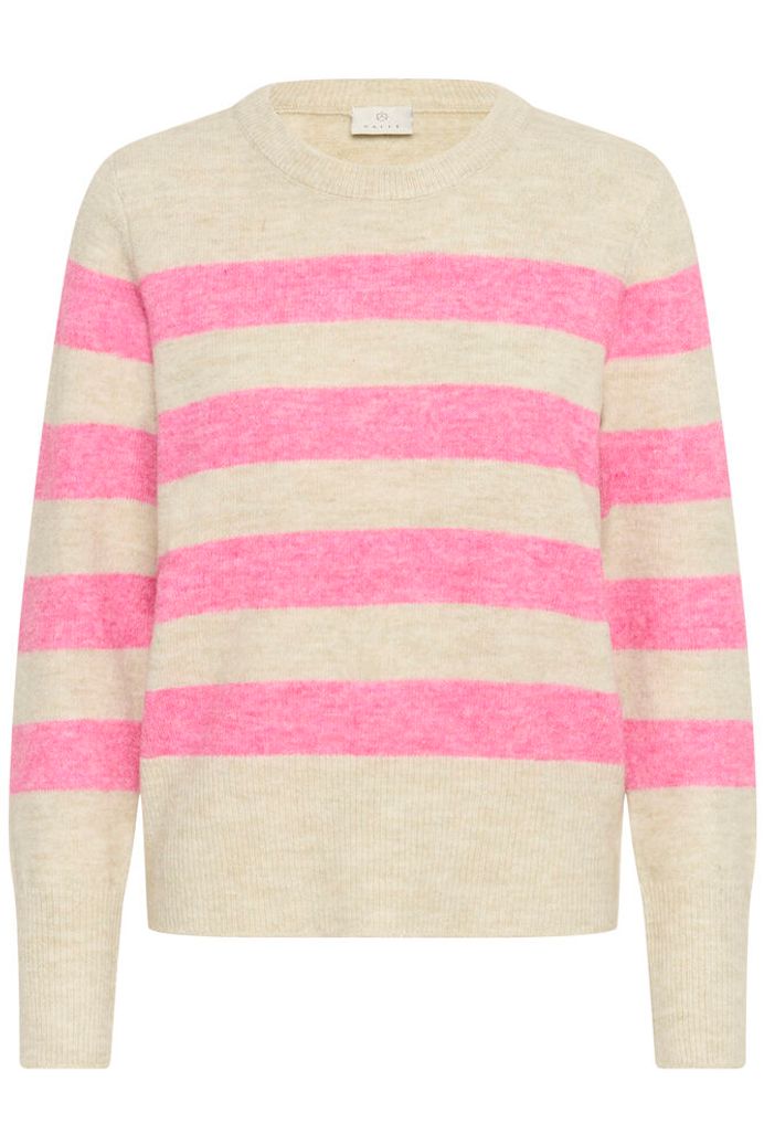 Striped Pullover Sweater - Light Grey / Blue & Feather Grey / Pink