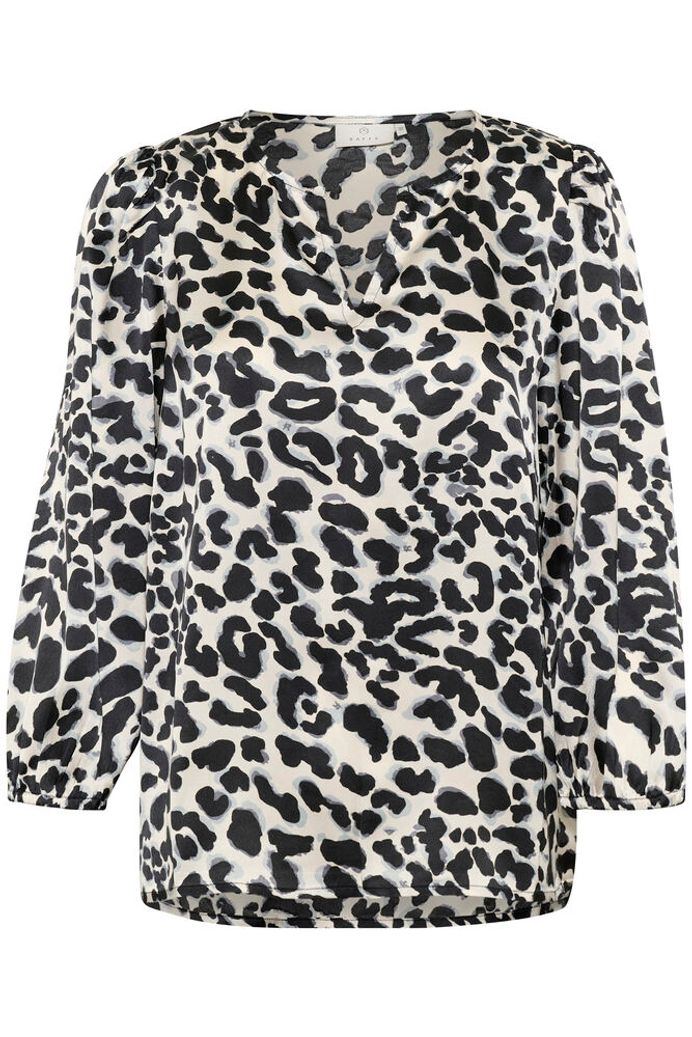 Leopard Print Blouse -  Grey Leopard & Brown Leopard