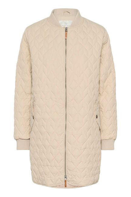 Kaffe Quilted Long Jacket - Black or Feather Grey