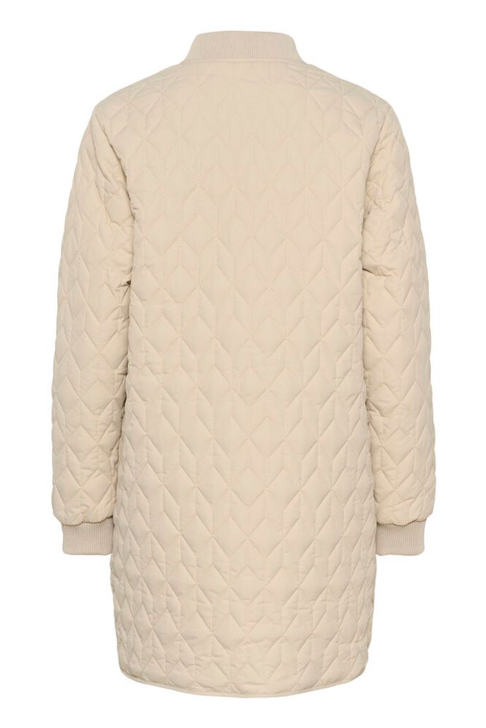 Kaffe Quilted Long Jacket - Black or Feather Grey