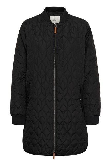 Kaffe Quilted Long Jacket - Black or Feather Grey