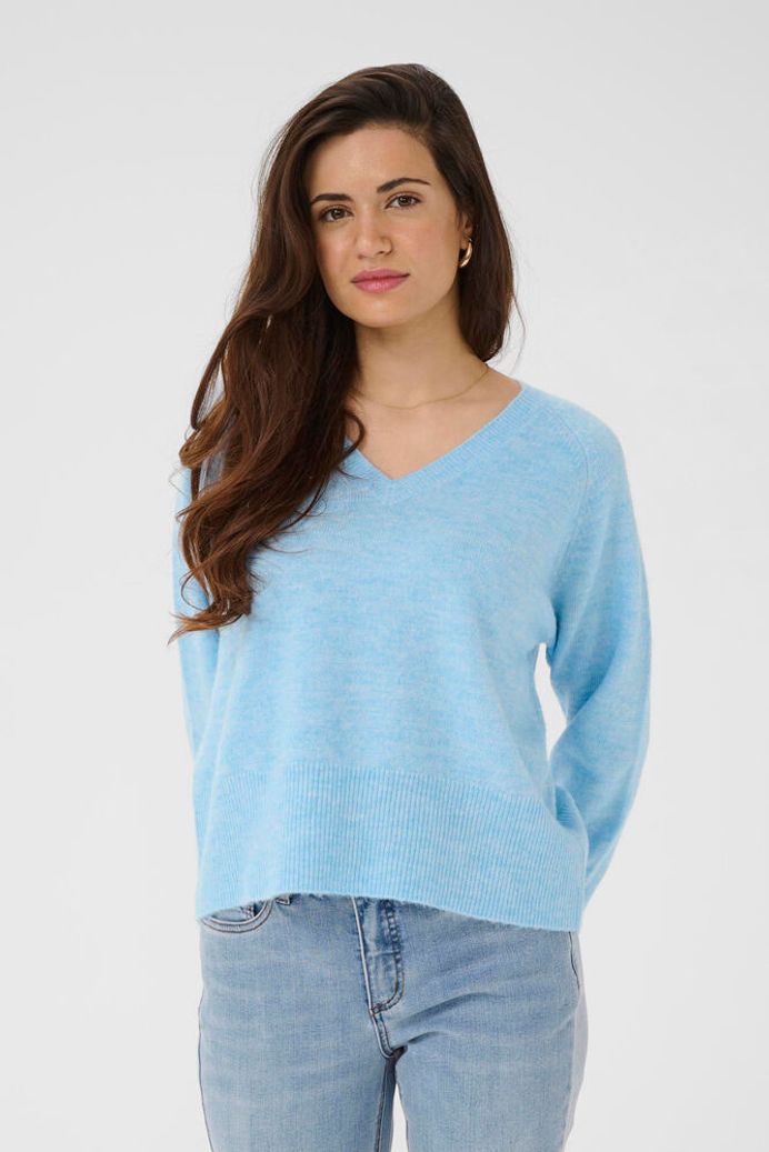 V-Neck Pullover - Powder Blue & Pink Options