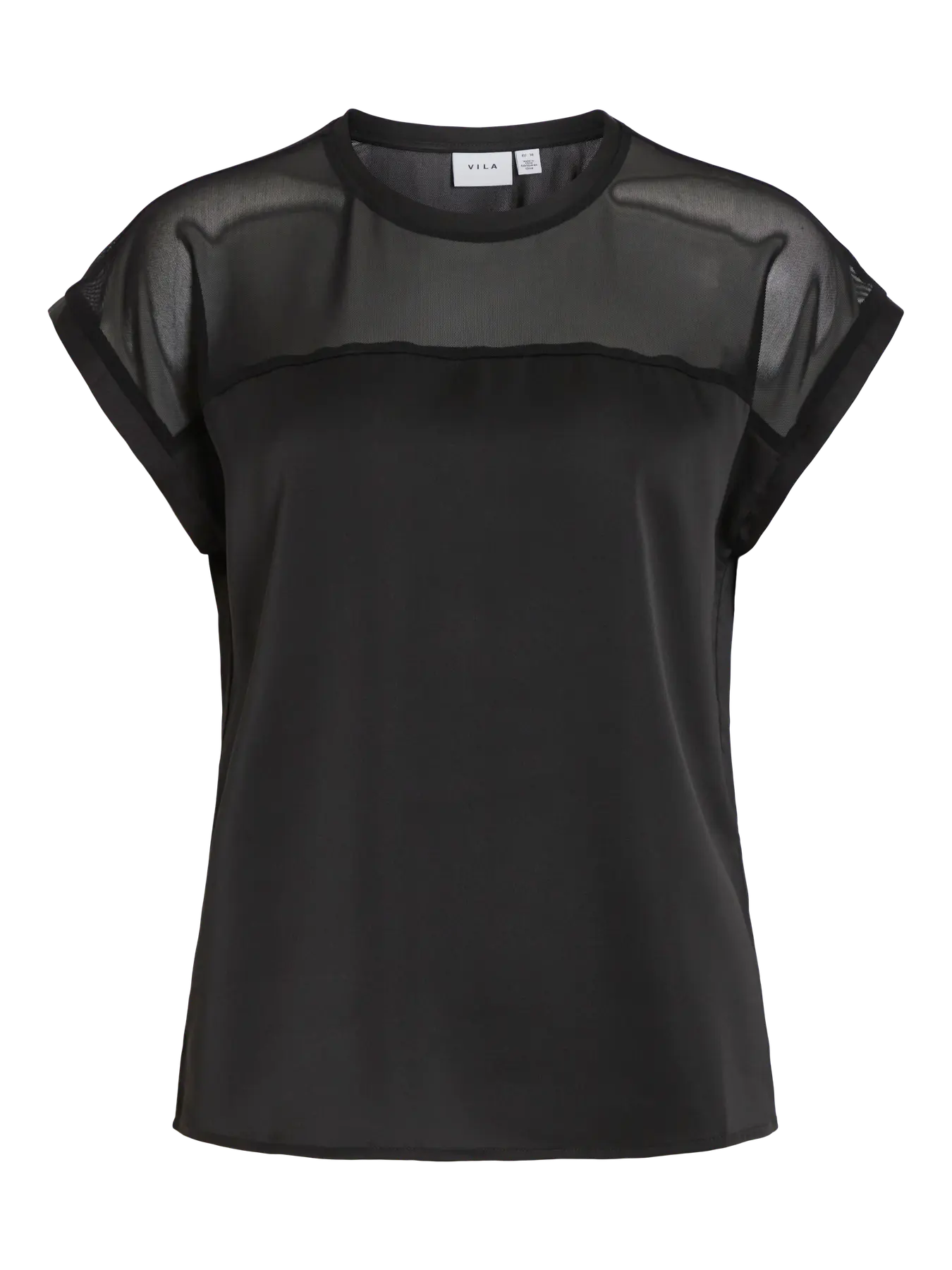 Mesh Short Sleeved Top - Black