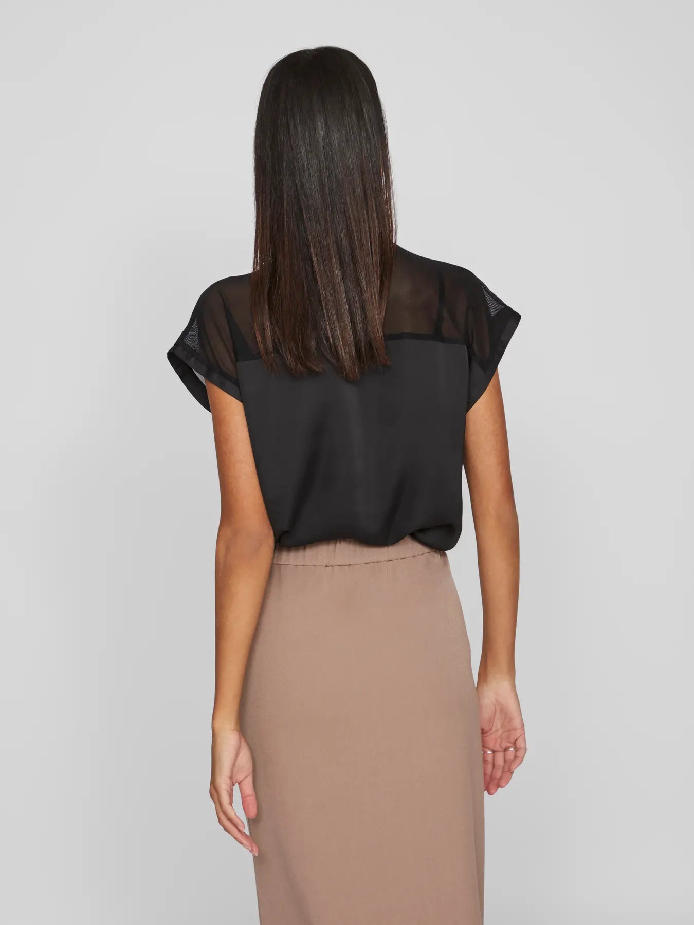 Mesh Short Sleeved Top - Black