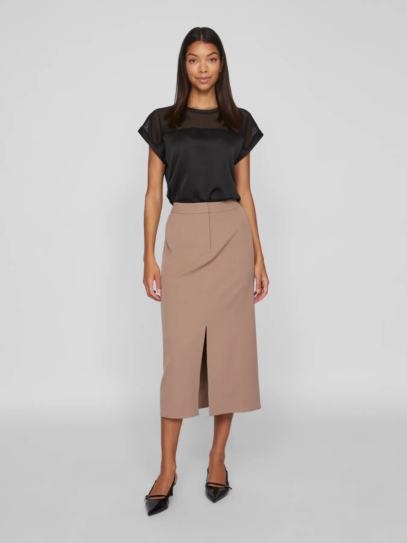 Mesh Short Sleeved Top - Black