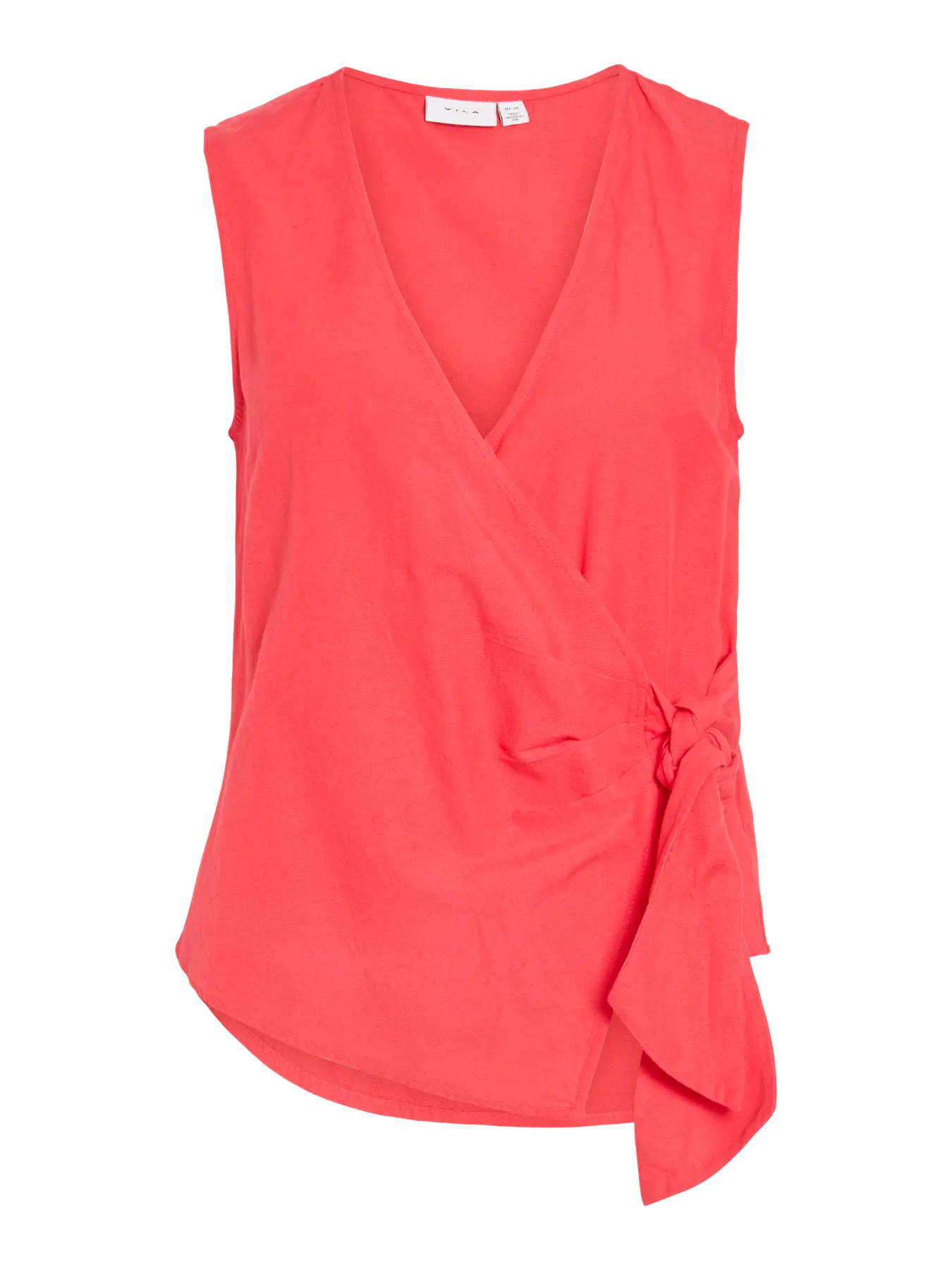 Sleeveless Linen Mix Wrap Over Top - Various Colours