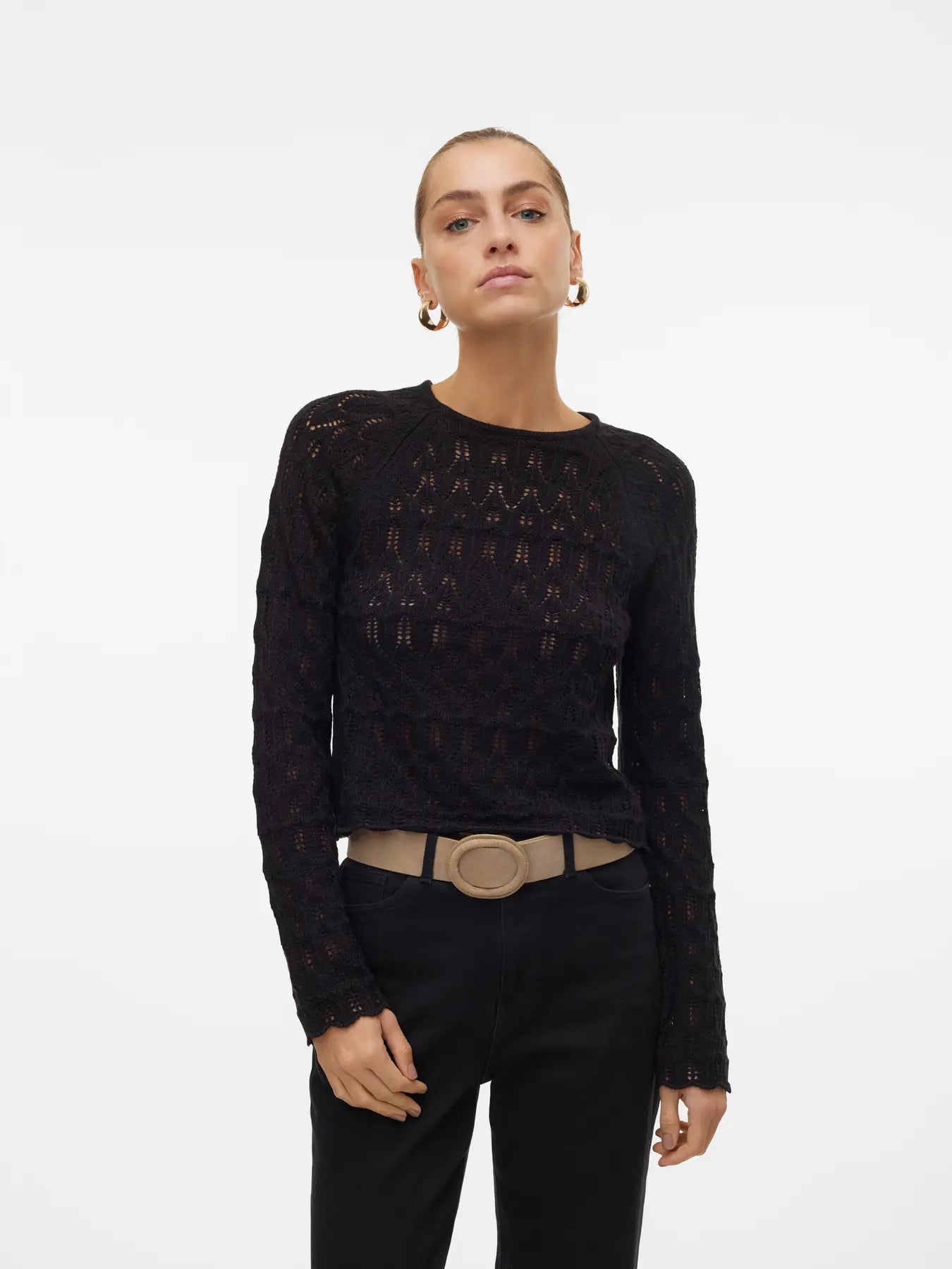 Open Weave Jumper - Black