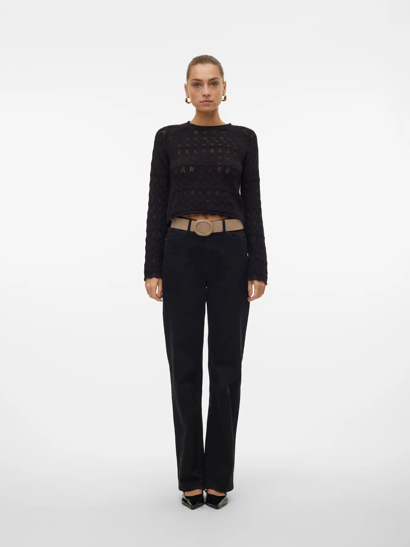 Open Weave Jumper - Black