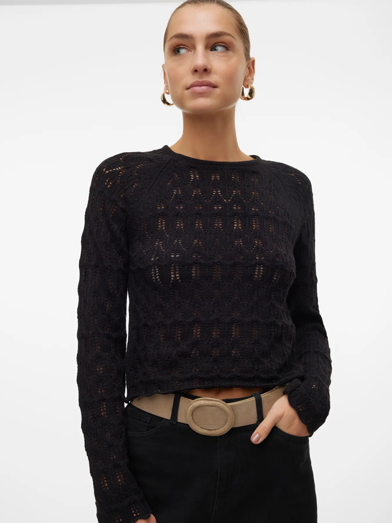 Open Weave Jumper - Black