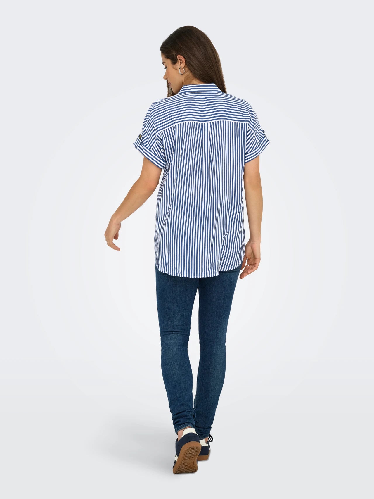 Short Sleeve Blue Stripe Shirt