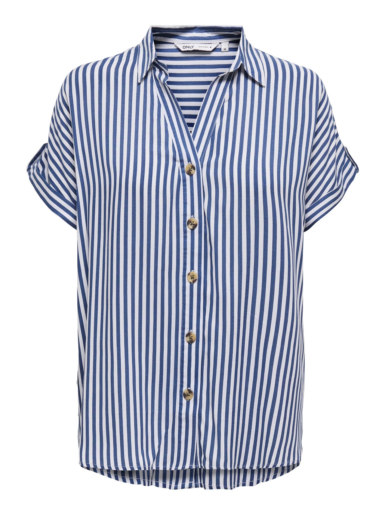 Short Sleeve Blue Stripe Shirt