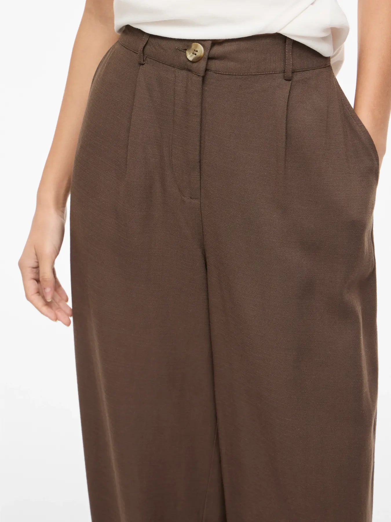 Linen Mix Trouser - Oatmeal or Brown