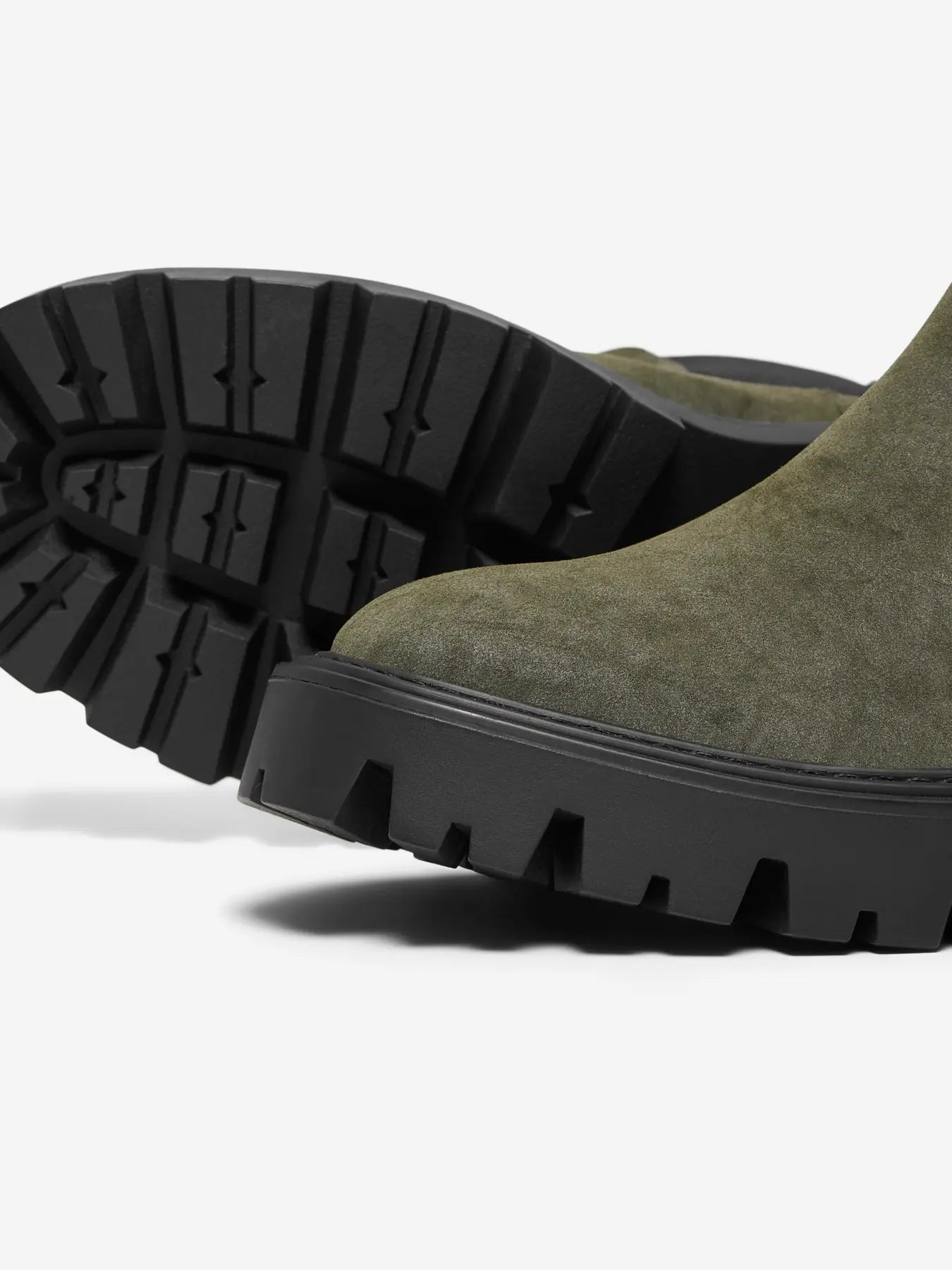 PU Nubuck Chelsea Boot - Khaki & Black