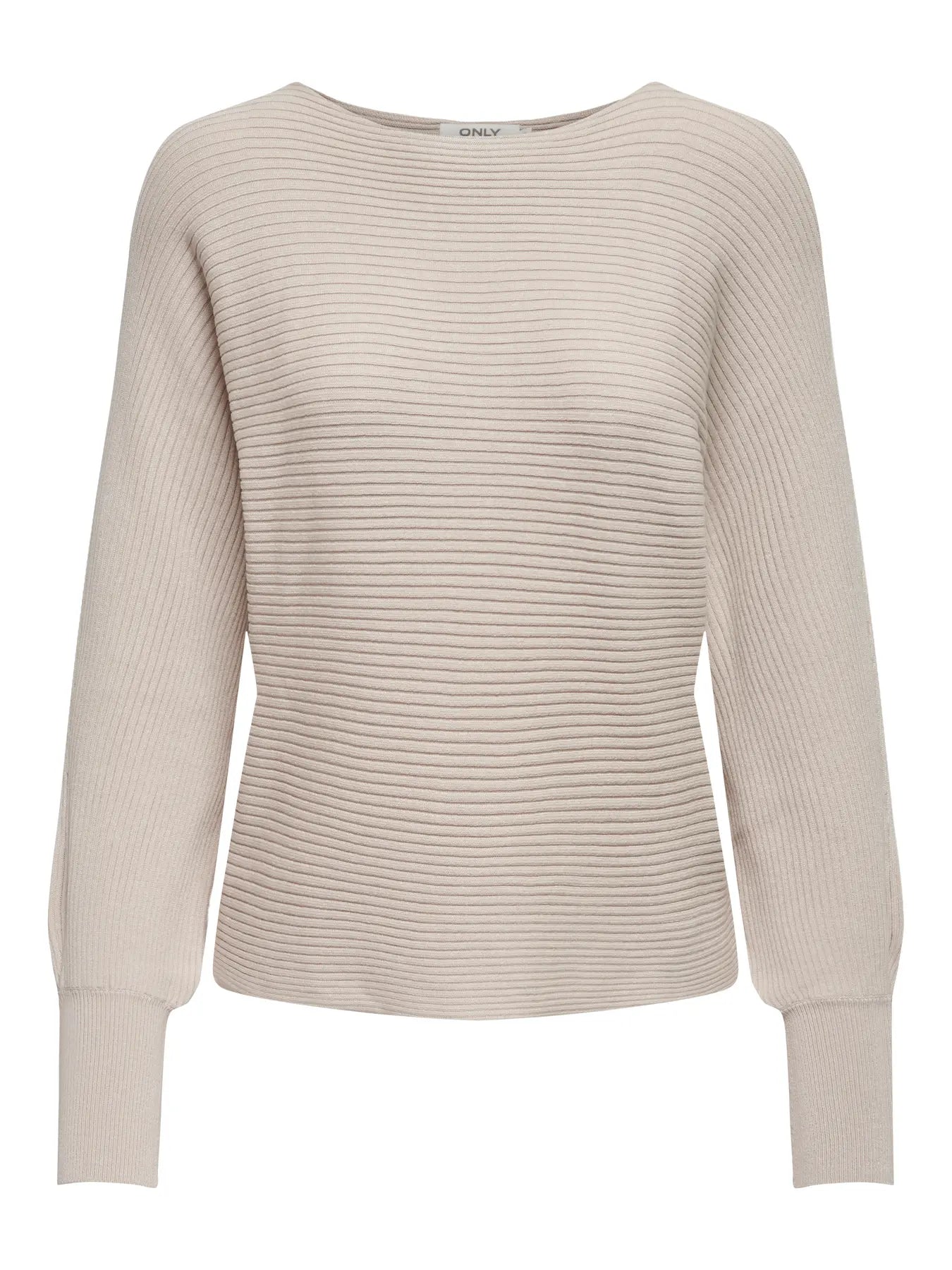 Boat Neck Batwing Sleeve Jumper - Stone