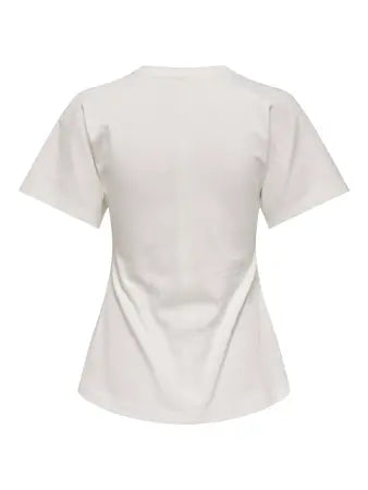 Cotton T-shirt With Side Ruched Detail - Lemon or White
