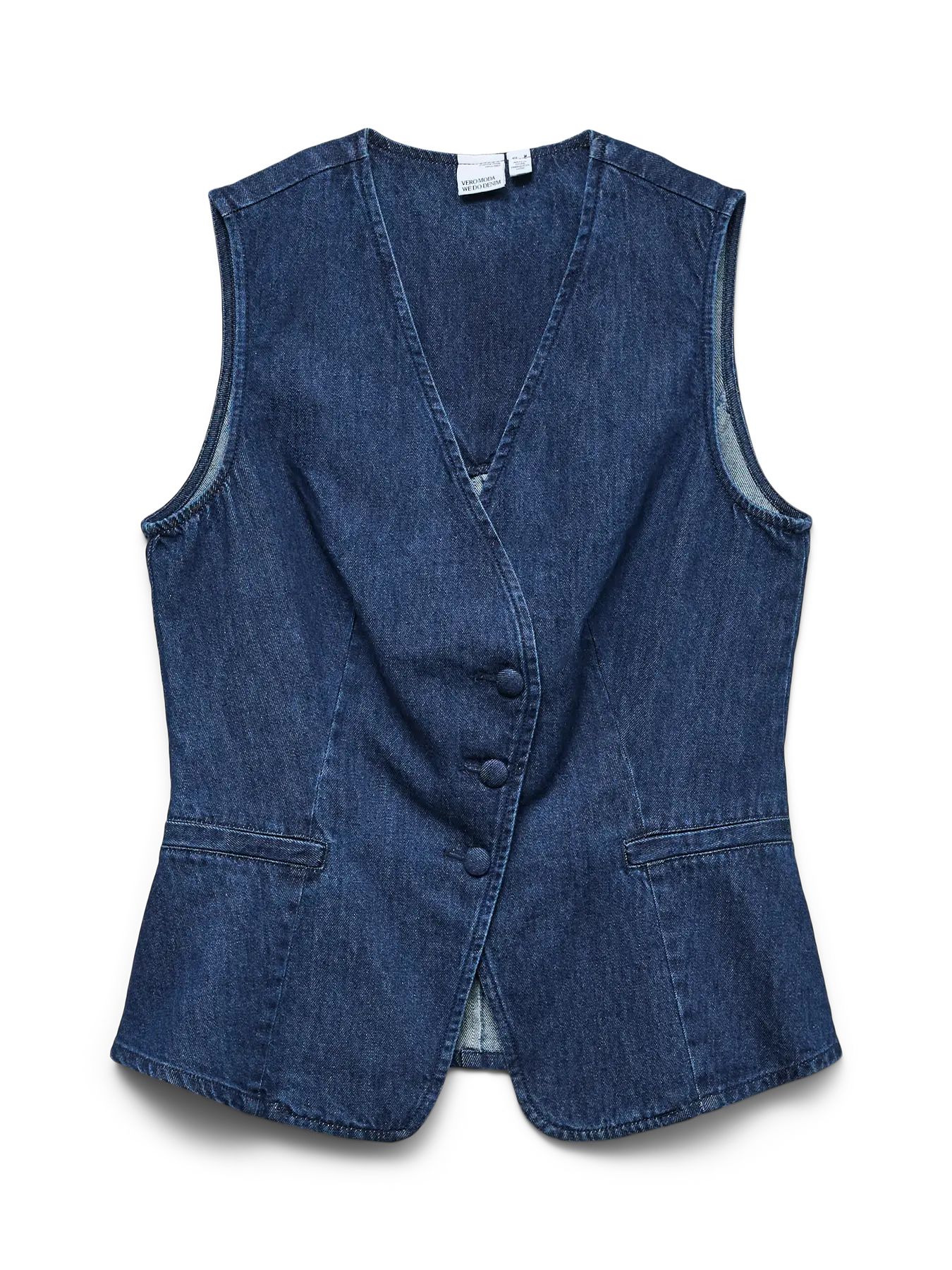 Tailored V Neck Denim Waistcoat